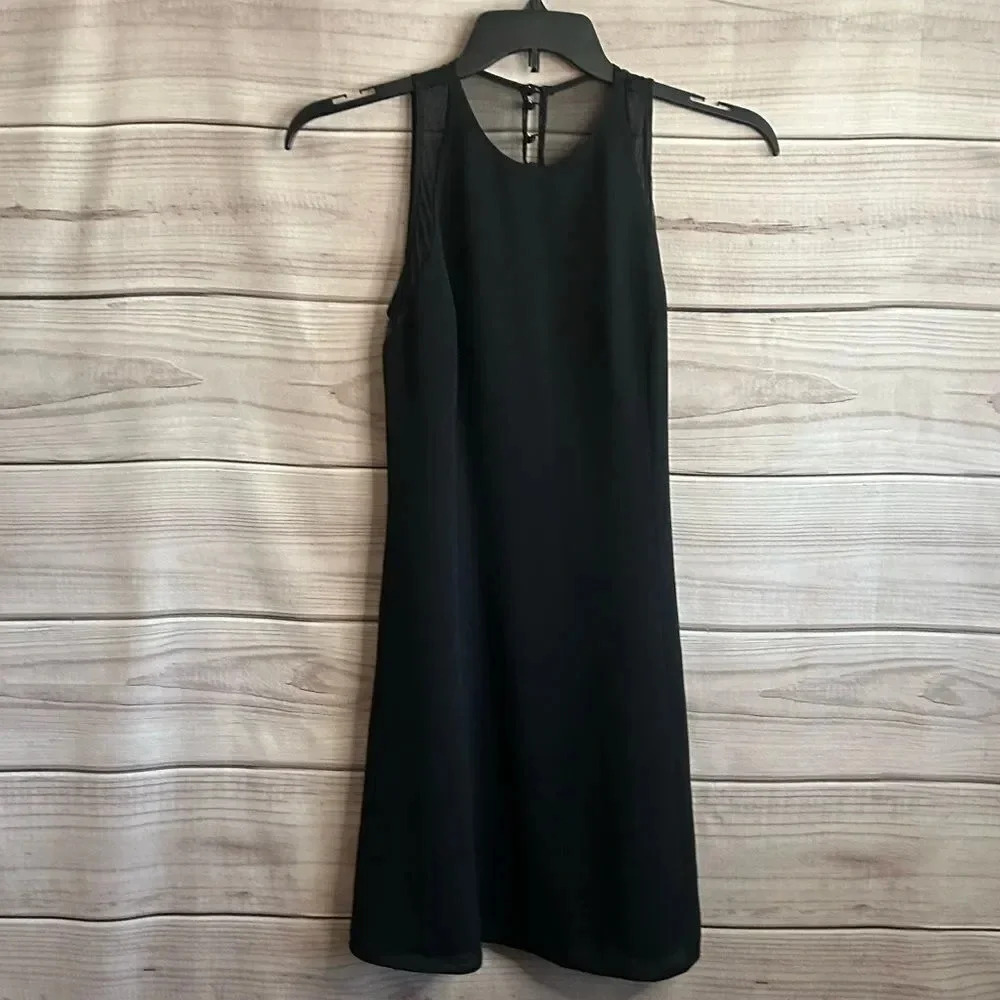 Ann Taylor Black Sleeveless Button Back Fit and Flare‎ Knee Length Dress Sz 10 - Picture 3 of 7